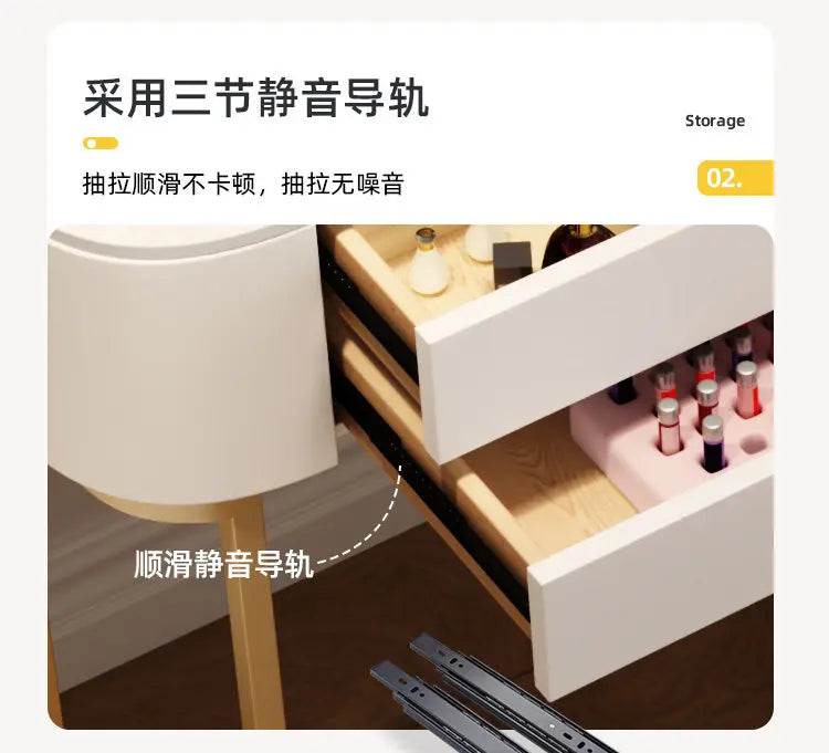 Led Light Mirror Dressing Table Desk Drawers French Wood Vintage Elegant Makeup Vanity Luxury Modern Storage Pink Furniture