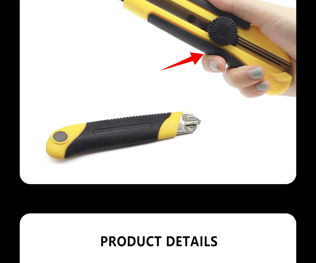 25mm Utility Knife SK5 Stainless Steel Blade Retractable Knife Box Cutter Snap-off Pocket Utility Knives DIY Art Outdoor TOVIA