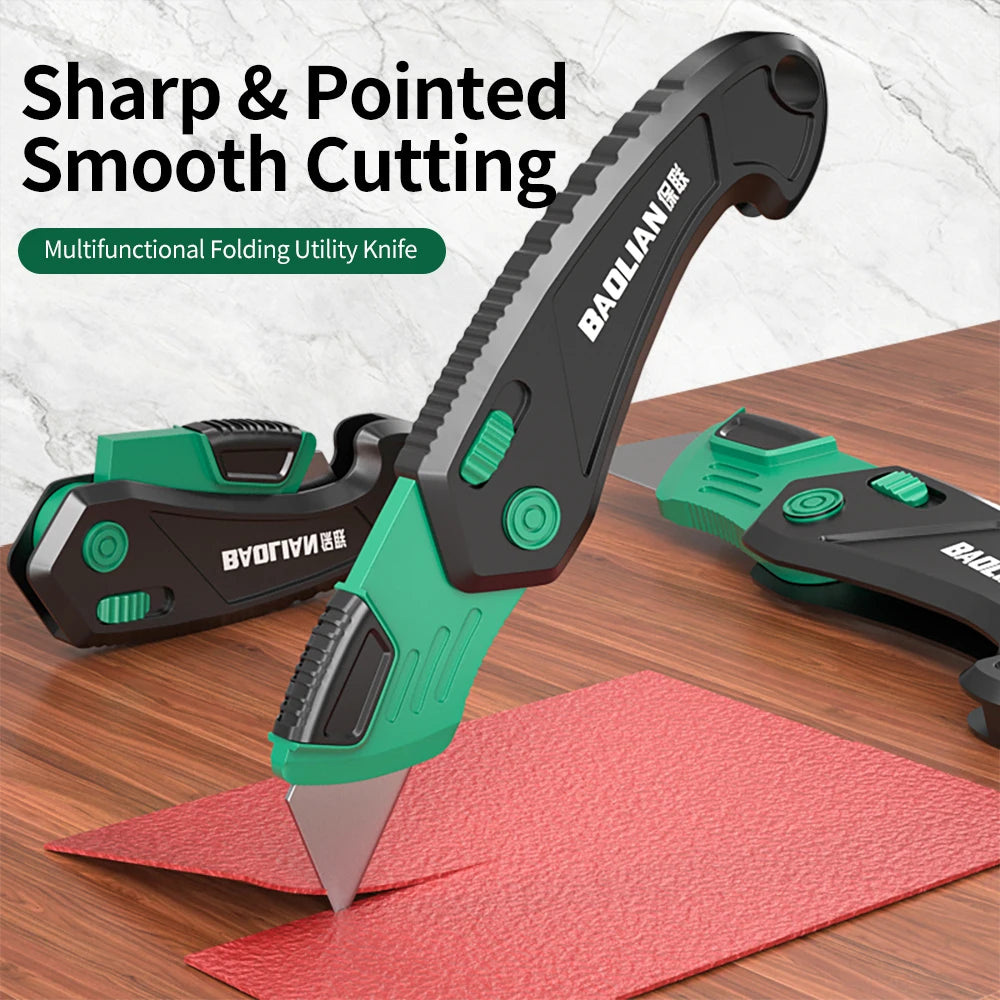 Foldable Art Knife Home Office-Specific Anti-Shock Labor-Saving Leather Carpet Cutting Knife Multi-Function Craft Knives