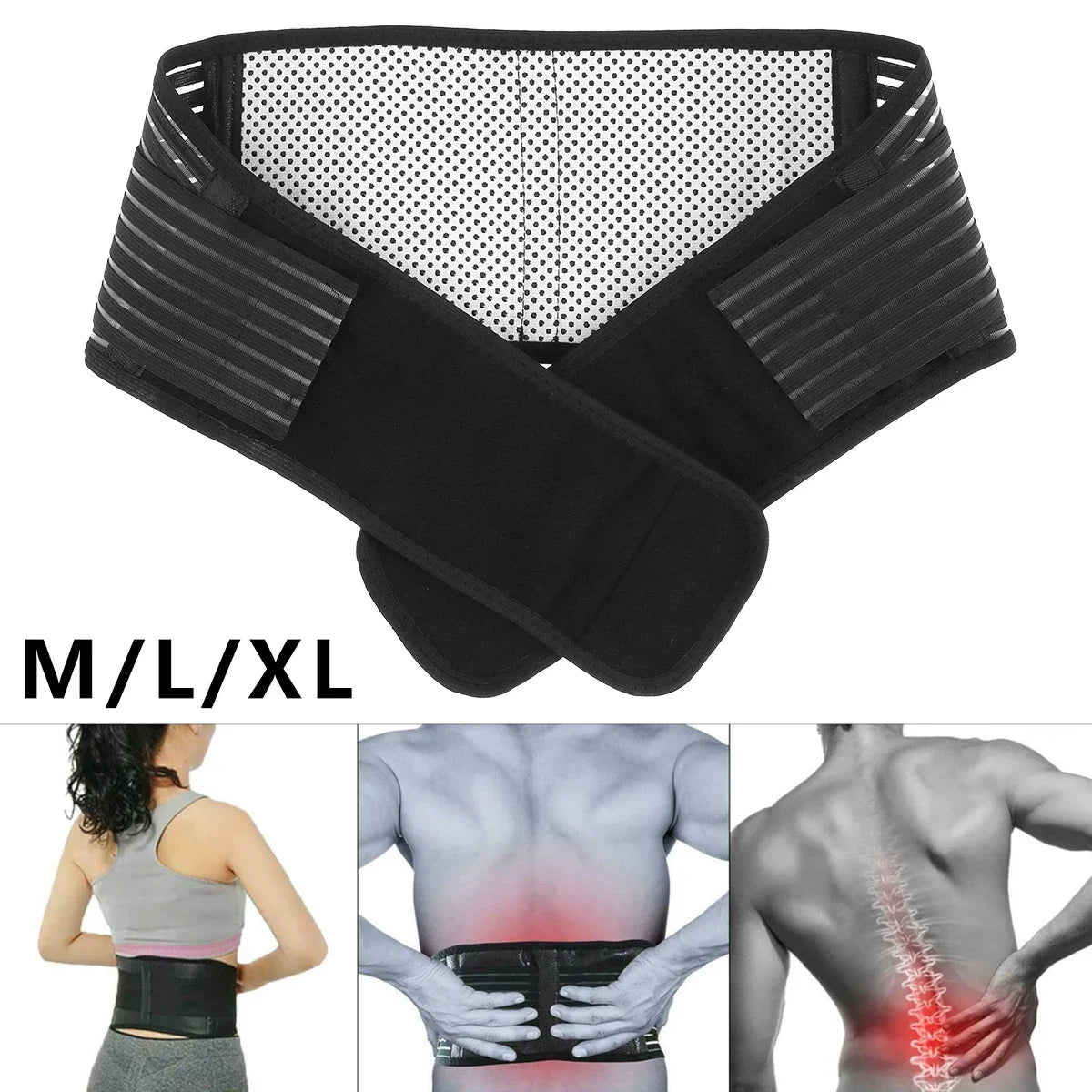 Back Support Belt Breathable Lower Back Brace Pain Relief Adjustable Self-Warming Comfort Lumbar Support Back Brace