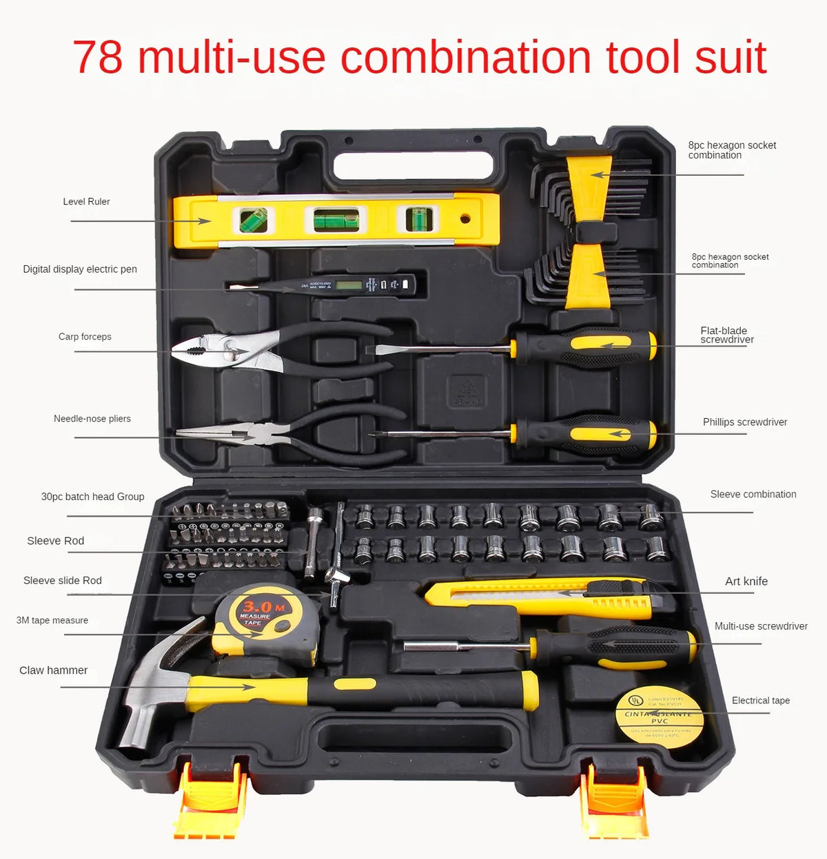 Hardware Hand Tools Combination Car Repair Multifunctional Sets  Household Toolbox Practical Multifunctional Combination  Tools