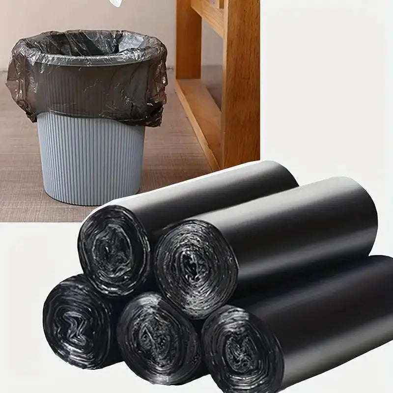 10 Rolls of Black Trash Bags, 1 Roll Contains 20 Bags,  Strong Plastic Bags, Suitable for Home, Office