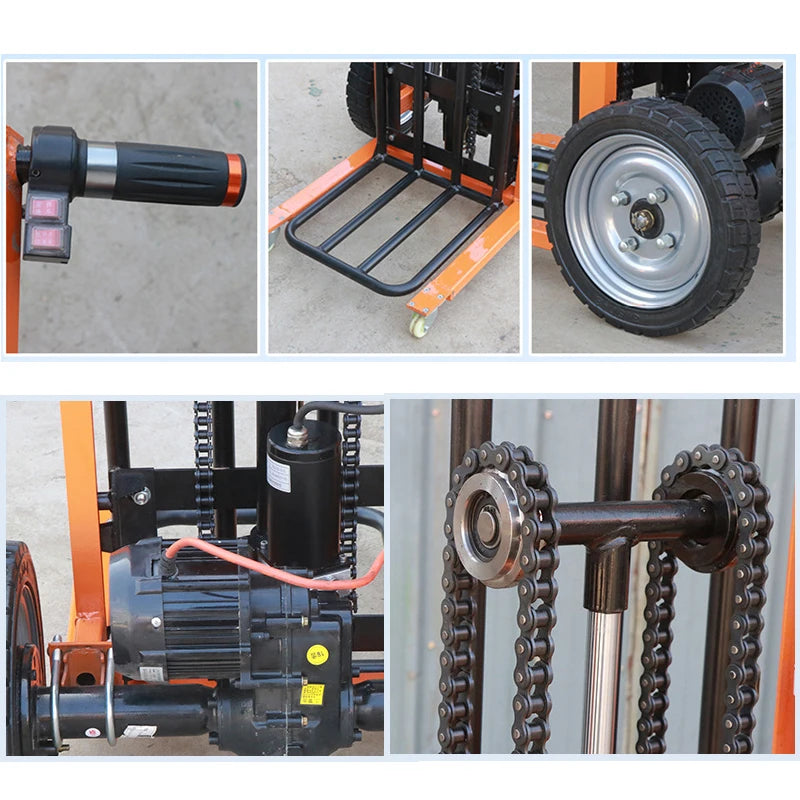 Logistics Warehouse Hand Truck Portable Warehouse Logistics Transport Truck Electric Hydraulic Lift Stacker Hand Trolley Cart
