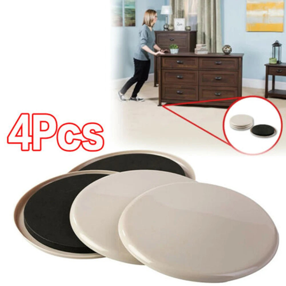 4Pc Furniture Sliders Leg Pads For Carpet Heavy Duty Furniture Slider Movers Gliders Moving Anti-abrasion Floor Protector Mat
