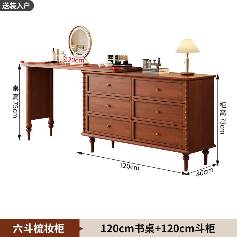 Black Double Dresser Makeup Vanity Vintage Drawers Wooden Long Makeup Vanity Luxury Storage Postazione Trucco Rome Furniture