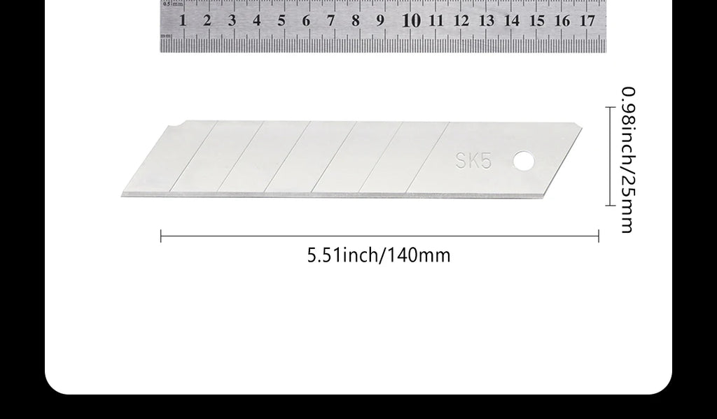 25mm Utility Knife SK5 Stainless Steel Blade Retractable Knife Box Cutter Snap-off Pocket Utility Knives DIY Art Outdoor TOVIA