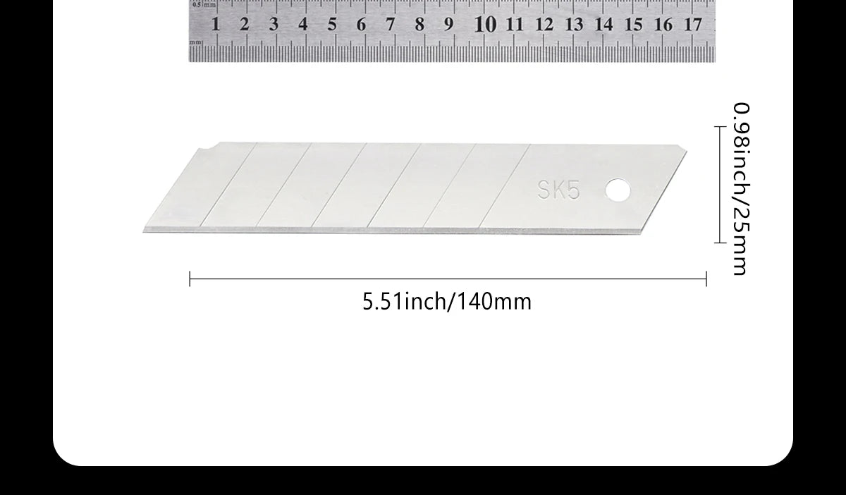 25mm Utility Knife SK5 Stainless Steel Blade Retractable Knife Box Cutter Snap-off Pocket Utility Knives DIY Art Outdoor TOVIA