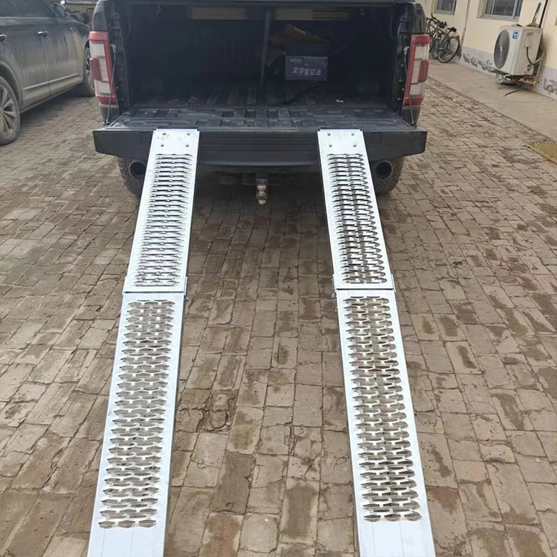 1PC Ramps For Aluminum Motorcycles Folding Loading ATV Pick-up Car Ramp To Climb Metal Ramps Ladder Single Load-bearing 260kg