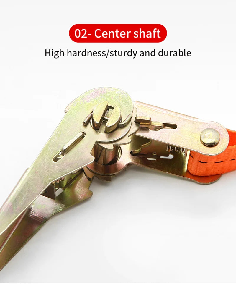 Heavy Duty Metal Buckle Tie-Down Cargo Straps for Car and Truck - Strong Ratchet Belt for Secure Luggage and Cargo Transport