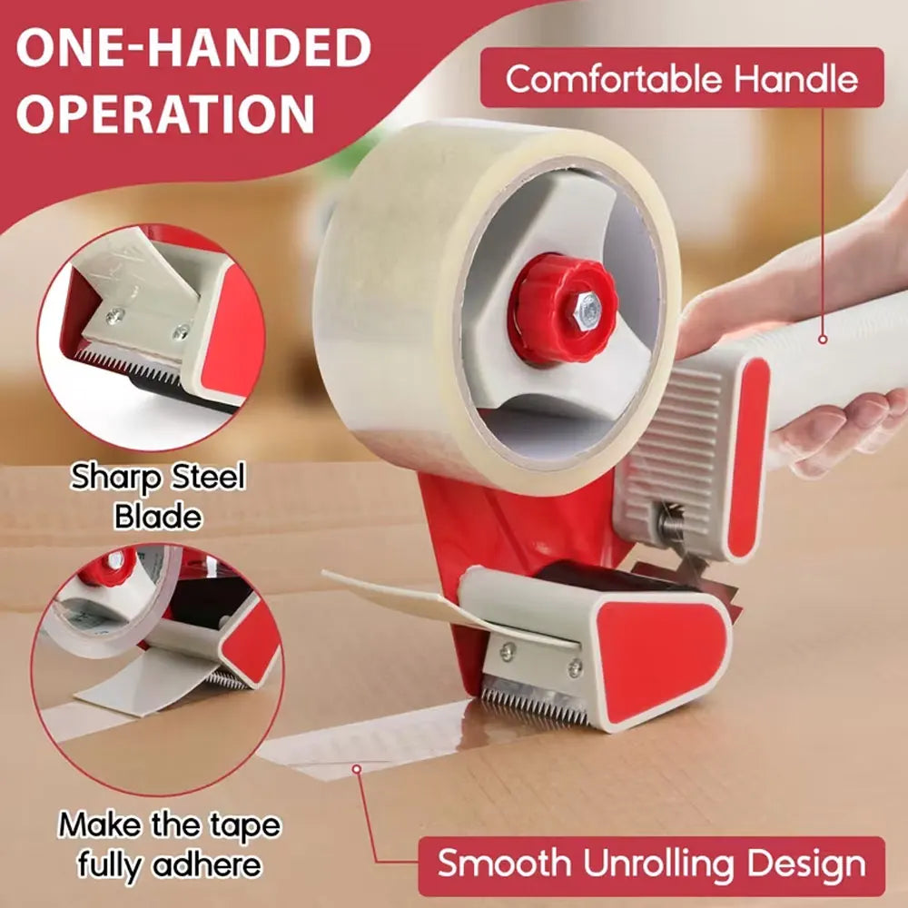 1pc Heavy-Duty Tape Dispenser, Handheld Semi-Automatic Tape Gun, Suitable for Moving and Sealing Cartons During Transportation.